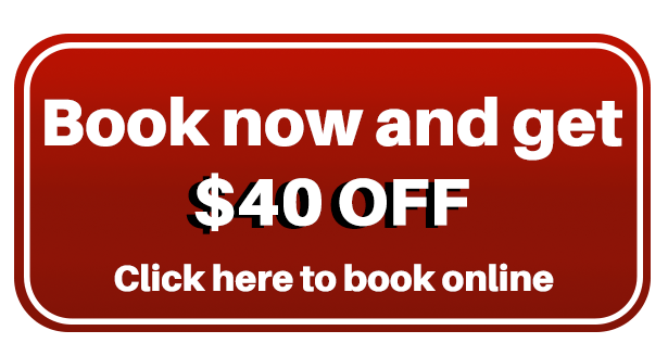 Book now and get $40 OFF; Click here to book online